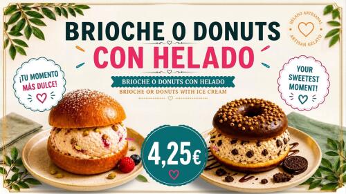 Brioche or Donut with ice cream